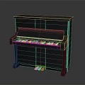Black Upright Piano With Shiny Surface Classic Design And White Keys