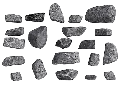 Modern Stone Landscape Stone Flatstone Strip Stone Black Stone Black Mountain Stone Courtyard Landscape Stone Black Landscape Stone Modern Courtyard Landscape Stone Courtyard Landscape Stone 3d model