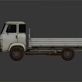 White Vintage Truck With Open Bed Single Cab And Dark Background Reflection 3d model