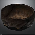 Hand Carved Sculptural Bowl with Textured Surface and Natural Brown Tones