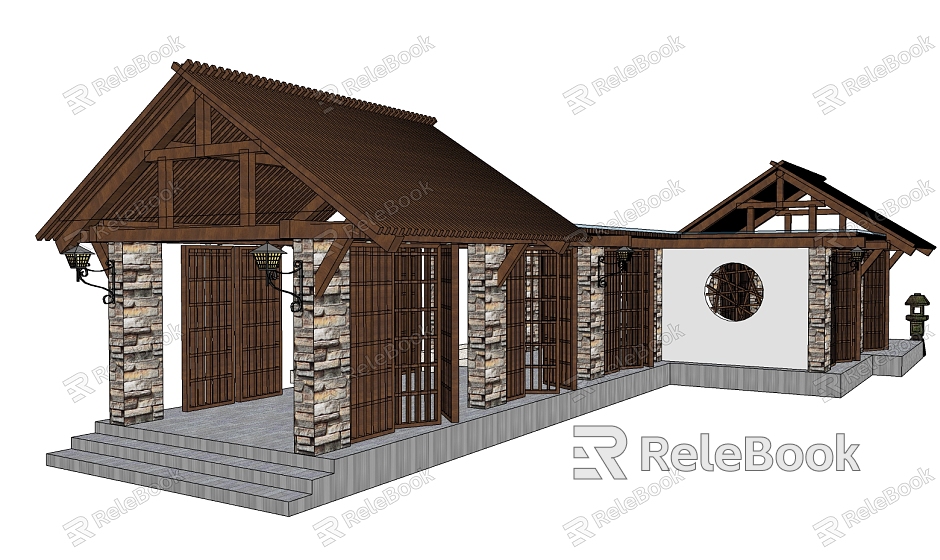 New Chinese pavilion porch New Oriental Zen pavilion model