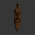 3D Modeled Wolf Character With Brown Orange Fur Sharp Ears Open Mouth Standing Pose