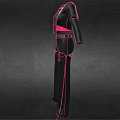 Kids Fashion Outfit With Black Pink Suspenders And Long Pants Design