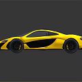 Yellow Modern Sports Car With Sleek Body Design And Black Wheels