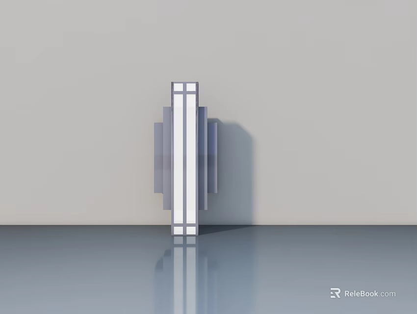 Modern White Casement Door With Gray Frame And Glass Panel In Minimalist Design 3d model 