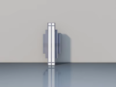 Modern White Casement Door With Gray Frame And Glass Panel In Minimalist Design 3d model