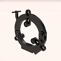 Black Mechanical Ring Clamp Bracket With Mounting Holes And Metal Structure 3d model