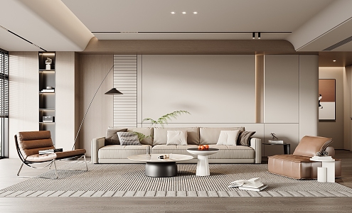 Modern B & B Italia Living Room 3d model