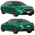 Green BMW Sedan Sporty Exterior Design With Front And Rear Views