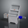 Industrial Vibrating Screening Machine With Gray Body And Blue Motor Component Structure
