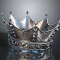 Elegant Silver Decorative Crown With Intricate Heart Patterns And Curved Base Decorations