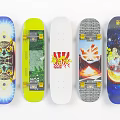 Colorful Skateboard Decks With Unique Graphic Designs And Artwork Patterns 3d model