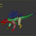 Fierce Mythical Dinosaur With Blue White Scales Crystalline Spiked Back And Red Tongue