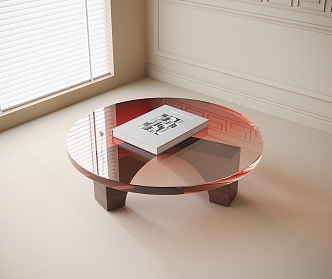 Modern acrylic coffee table round coffee table 3d model