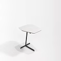 Stylish Modern Corner Table Design With Square Marble Top And Black Metal X Base 3d model