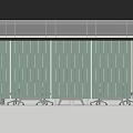 Modern aisle screen felt activity screen partition office area partition green hollowed-out stripes 3d model