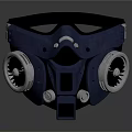 Mechanical Gas Mask Structure With Head Strap Circular Fan And Metal Components
