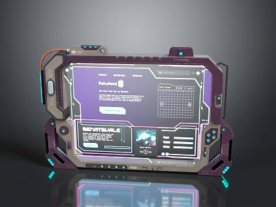 Futuristic Tech Console With PayPoint Interface And Nexus Trading Center 3d model