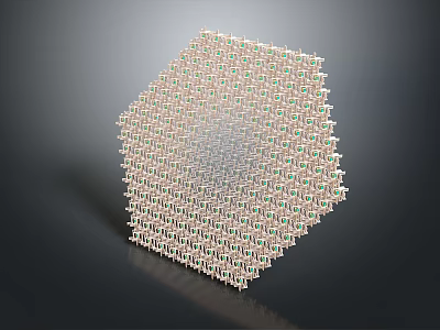 Intricate Modern Hexagonal Woven Furniture Structure With Geometric Design And Decorative Elements 3d model