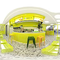 Lemon Tree Bubble Tea Shop Bright Green Exterior with Citric Acid Drinks Glass Windows
