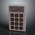 Vintage Electronic Calculator With Number Buttons And Digital Display Screen 3d model