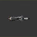 White and Black Off Road Motorcycle With Spoked Wheels Orange Accents And Black Seat