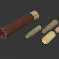 Detailed View Of Weapon Ammunition Components With Brass Cartridge Cases And Bullets