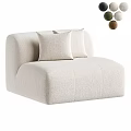 Plush Cream Colored Accent Chair In Modern Minimalist Design With Two Decorative Pillows