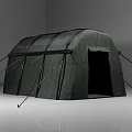 Durable Green Camping Tent with Arch Structure Support Poles and Entrance