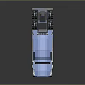 Blue Truck Model With Detailed Cab Trailer And Shiny Wheels Design