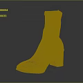 Fashionable Brown Leather Ankle Boots with Side Zipper and Block Heel Design