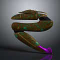 Futuristic Sci Fi Letter E Design With Metallic Texture And Glowing Purple Accents