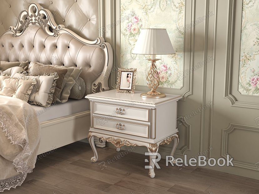 European-style bedside table model