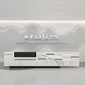 Modern Urban Planning Exhibition Hall Reception Desk With Marble Countertop And Wavy Background Wall Lighting