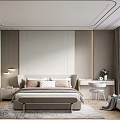 Modern Bedroom Interior Design With Gray Headboard Wall Bed Nightstand Pendant Lights And Area Rug