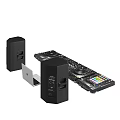 Professional Headphones And Speakers With DJ Mixing Gear Laptop Audio Setup
