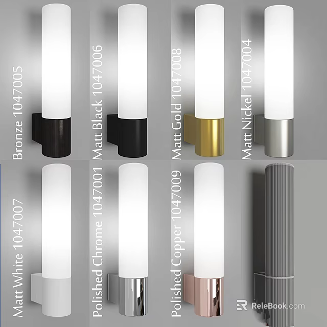 Stylish Modern Wall Lights Featuring Bronze Matt Black Gold Nickel Chrome Copper And White Finishes 3d model 