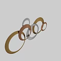 Decorative Wall Hanging With Gold Silver Copper Circular Rings For Modern Home Decor