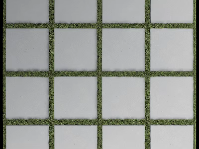 Green Plant Wall With Grid Structure Green Plants And White Panel Sections 3d model