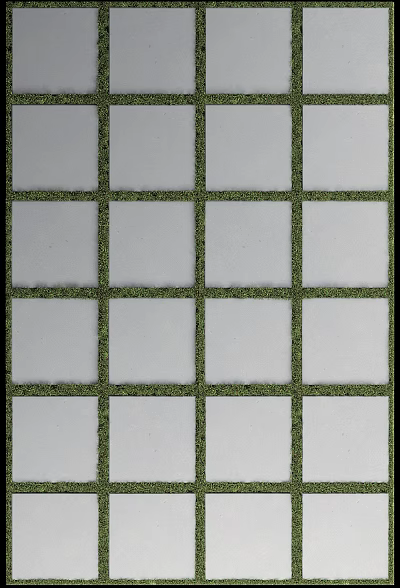 Green Plant Wall With Grid Structure Green Plants And White Panel Sections 3d model