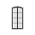 Modern Sliding Doors With Glass Panels And Black Grid Frame Design