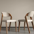 Modern Minimalist Dining Chairs Featuring Wooden Frame Light Upholstered Seats And Backrests