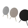 Sleek Modern Headphone Speaker Round Fabric Cover Design With Wooden Legs And Multiple Colors