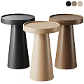 Modern Coffee Tables With Round Top And Conical Base In Various Wood Tones