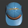 Blue And Orange Quilted Panel Snapback Hat With Stitched Design And Ribbon Bow
