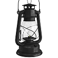 Vintage Black Candle Lamp With Glass Shade And Metal Frame Design