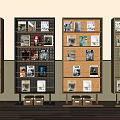 Multiple Contemporary Display Shelves With Books Decor Items And Storage Boxes