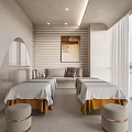 Serene SPA Sauna Space With Cozy Sofa And Minimalist Design 3d model