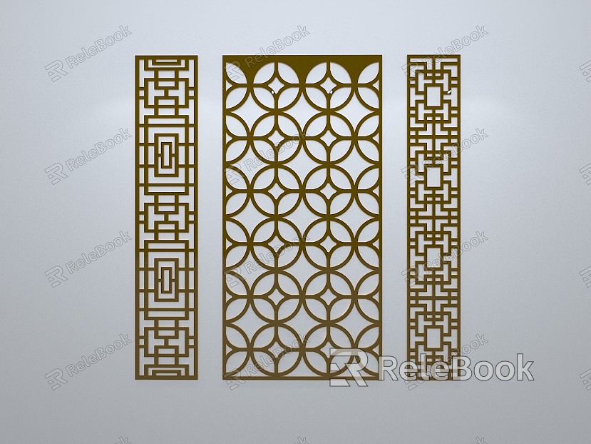 Chinese-style window grilles silhouette pane window sill border openwork window model