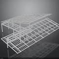 Modern White Building Frame Structure With Grid Design Architectural Model